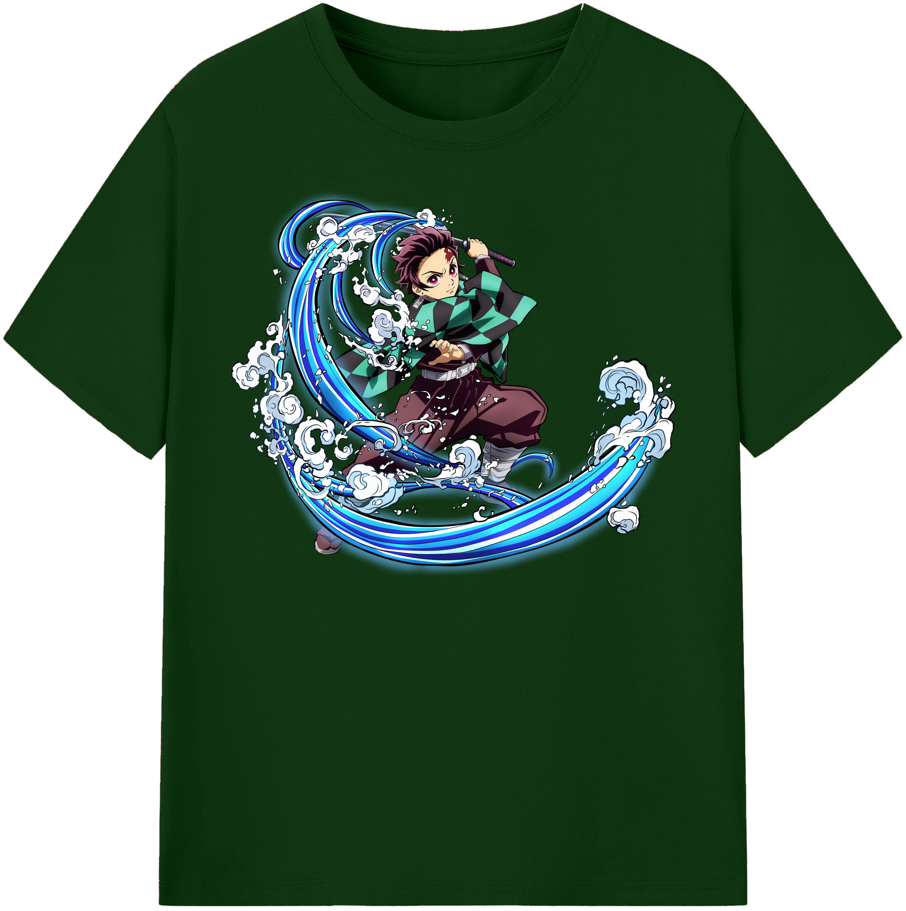 （画像用） 鬼滅の刃 竈門 炭治郎／かまど たんじろう Kamado Tanjirou 綿100％半袖Tシャツ（フロントプリント）